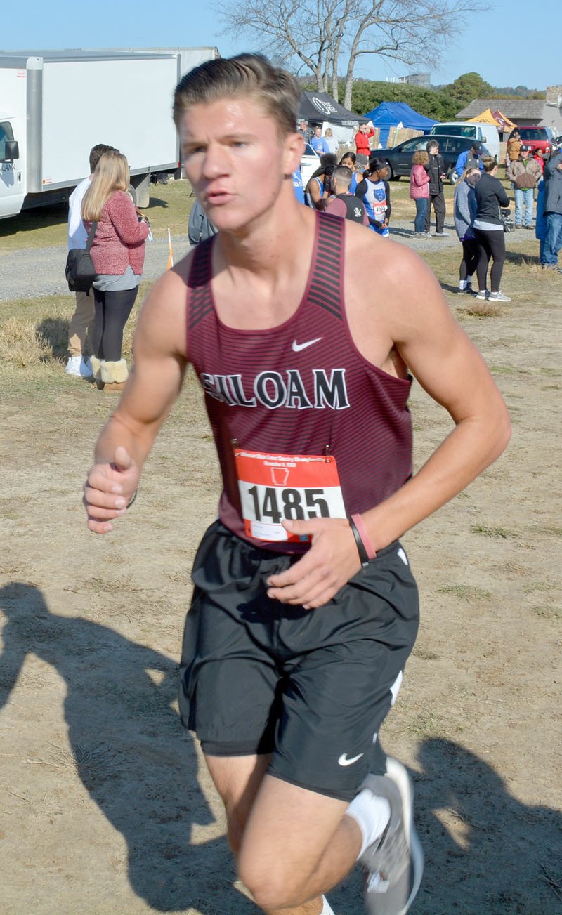 Graham Thomas/Herald-Leader Siloam Springs senior Adam Kennedy finished with a time of 19:44.3 Saturday at the Class 5A boys state cross country meet at Oaklawn Park in Hot Springs.