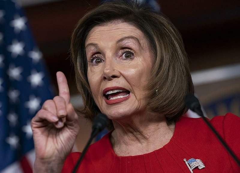 House Speaker Nancy Pelosi called Thursday for President Donald Trump to make known anything “that is exculpatory” that would show his innocence. More photos at arkansasonline.com/1115leaders/