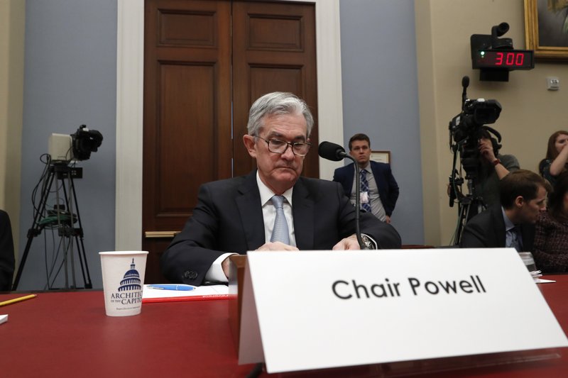 Federal Reserve Board Chair Jerome Powell takes his seat to testify to the House Budget Committee, Thursday, Nov. 14, 2019, on Capitol Hill in Washington. (AP Photo/Jacquelyn Martin)