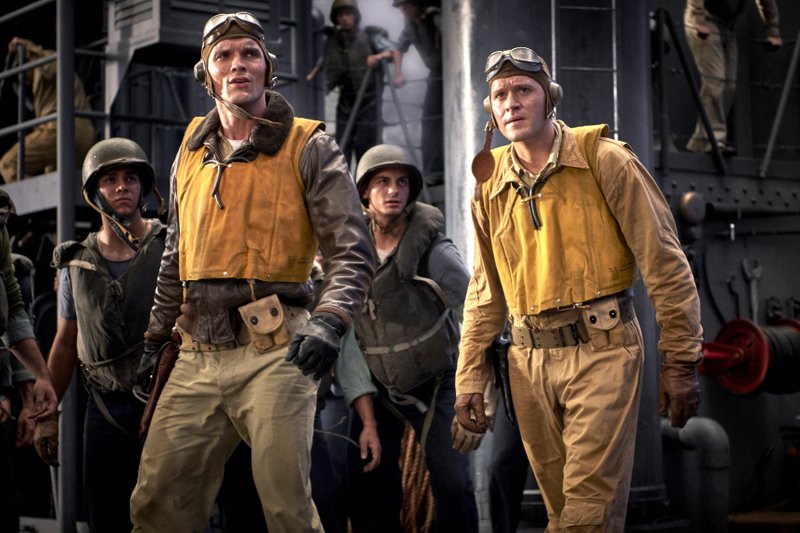 Ed Skrein and Luke Kleintank star in The World War II action remake Midway. It unexpectedly came in first at last weekend’s box office and made about $17.5 million.