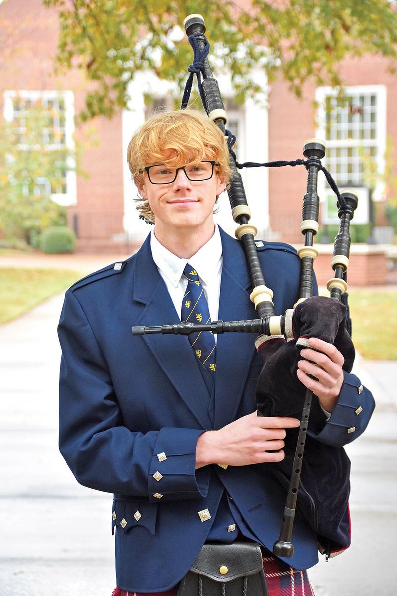Daniel Armstrong has been playing the bagpipes since he was 11 and has been in the Lyon College Pipe Band in Batesville for the past three years. Armstrong said playing is a passion he plans to pursue even after he attends pharmacy school. The senior scored 98 percent on the Pharmacy College Admission Test.