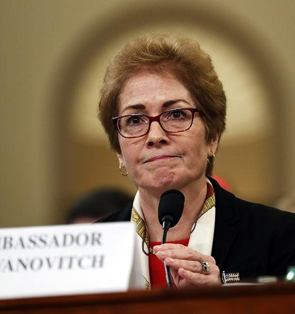Marie Yovanovitch, former U.S. ambassador to Ukraine, testified Friday that her sudden removal from the post in May had played into the hands of “shady interests the world over” with dangerous intentions toward the United States. More photos at arkansasonline.com/1116hearing/ 