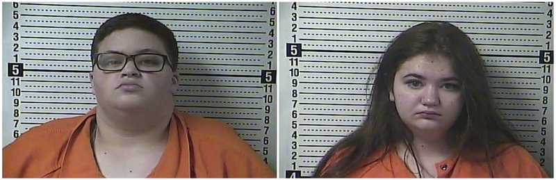 This combination of Saturday, Nov. 16, 2019 booking photos provided by the Boyle County Detention Center shows Isabelle Mason, left, and Jaimee Pack in Ky. A Kentucky pet store owner says the women stole a pair of guinea pigs, lobbing one of the animals at him during their escape on Saturday. (Boyle County Detention Center via AP)