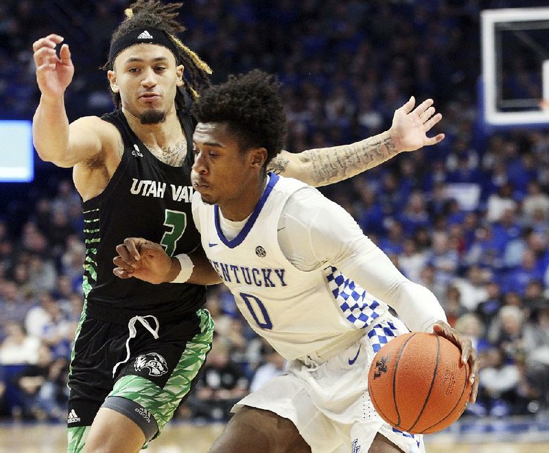 Kentucky’s Ashton Hagans scored a career-high 26 points in the Wildcats’ 82-74 victory over Utah Valley on Monday night.