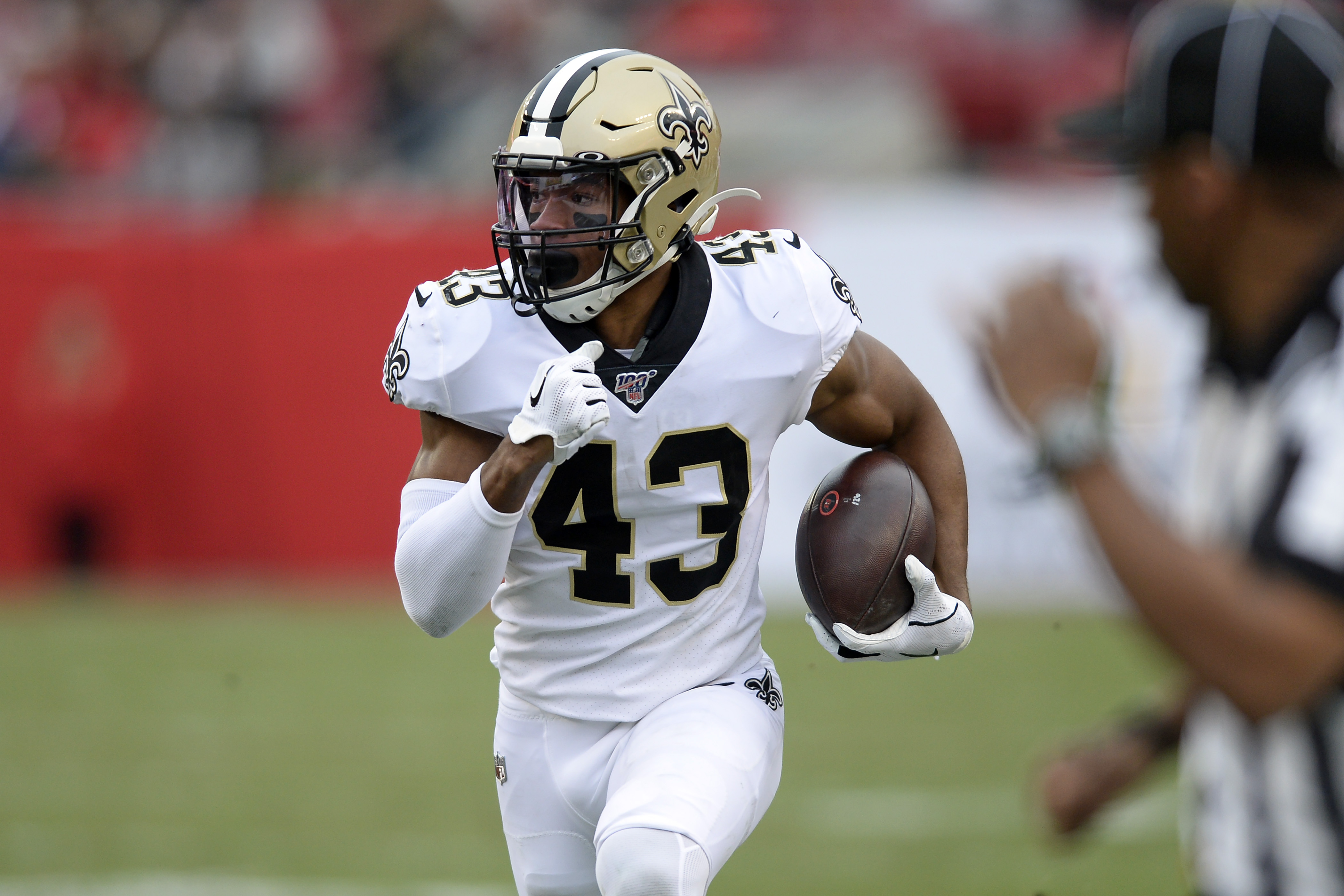 New Orleans Saints Alvin Kamara, Demario Davis and Ryan Ramczyk