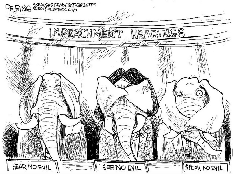 John Deering Cartoon Impeachment Hearings