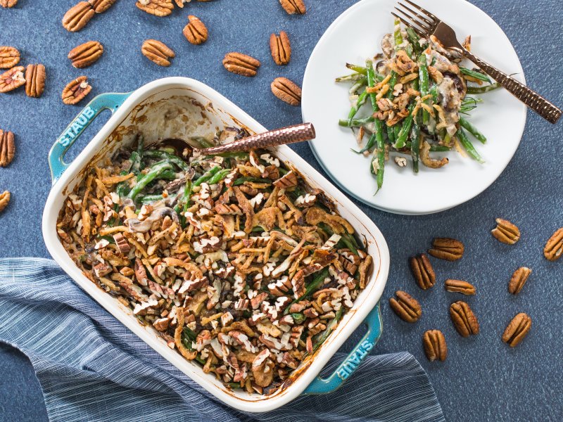 American Pecan Council Pecan-Crusted Green Bean Casserole