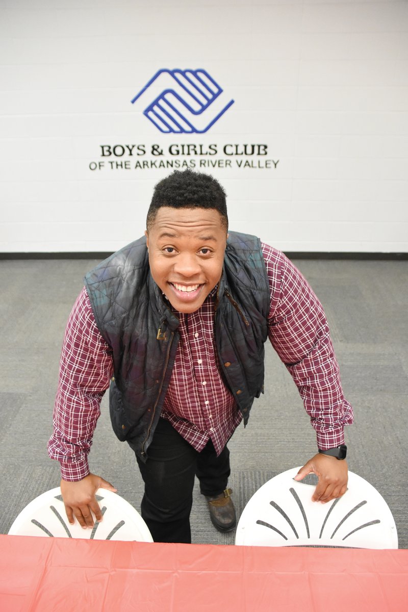 Tarshawn Whitehead, 30, was hired in August as the new unit director for the Dardanelle site of the Boys & Girls Clubs of the River Valley. He was working at the club part time when he was encouraged to apply for the position. His boss, CEO Megan Selman, said he is a hard worker and does every job with a smile on his face. “We love Tarshawn,” she said.