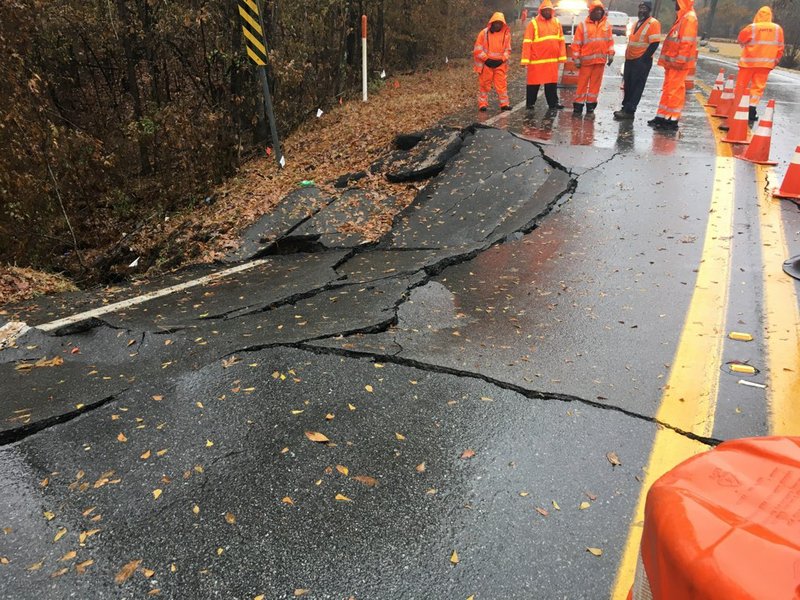 The state Department of Transportation said a section of Arkansas 365 South in Pulaski County will be replaced after erosion led a culvert to fail. Photo courtesy of the Arkansas Department of Transportation