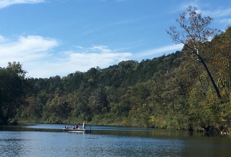 NWA Democrat-Gazette/FLIP PUTTHOFF Angler fish for trout on Oct. 29 2019 at the White River below Beaver Dam. Jigs work well for catching trout below the dam.