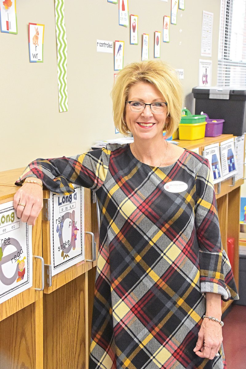 Melynda Knapp stands in a classroom at Morrilton Primary School, where she is an instructional facilitator. Knapp was chosen in November by the Morrilton Area Chamber of Commerce as Educator of the Year. She is in her 35th year of teaching, including 27 in the South Conway County School District.