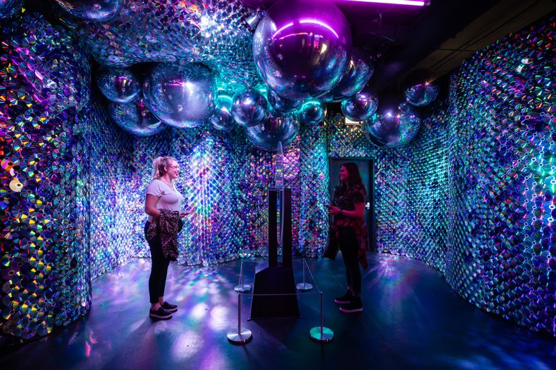 Visitors to Chicago's Wndr museum experience the installation "Duplicity" by Playmodes. (Photo via Wndr Museum)