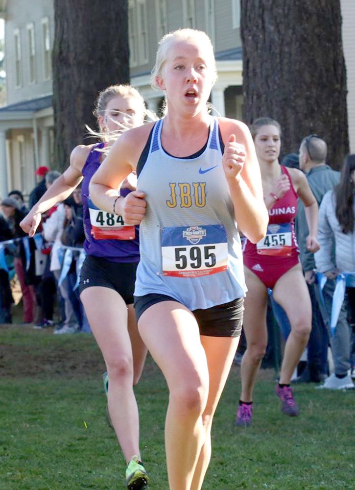 Photo courtesy of JBU Sports Information John Brown sophomore Allika Pearson finished 57th overall at the NAIA National Cross County Meet held at Fort Vancouver (Wash.) on Nov. 22.