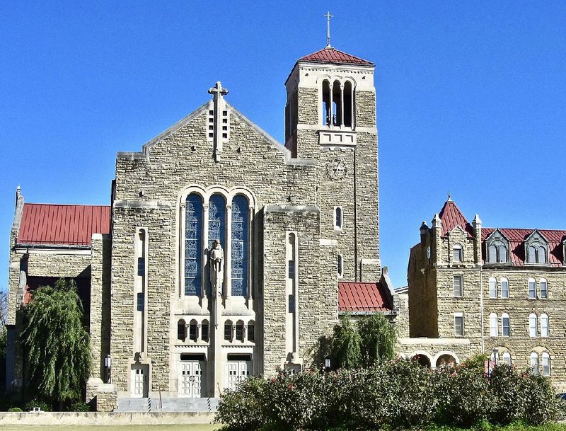 St. Benedict Abbey Church is the most imposing building at Subiaco Abbey. 