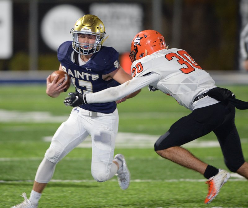 Shiloh Christian running back Cam Wiedemann (left) lost 40 pounds in the offseason and has been a force running the football this season, especially in the playoffs.