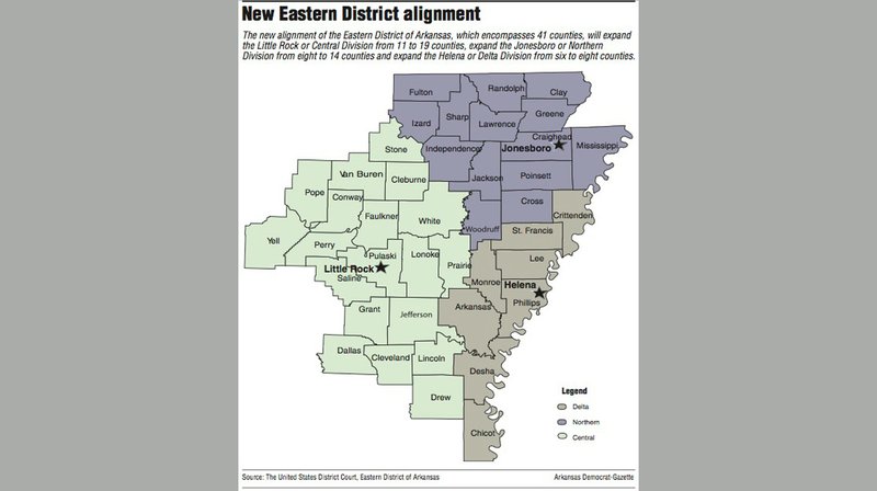 A map showing the new Eastern District alignment