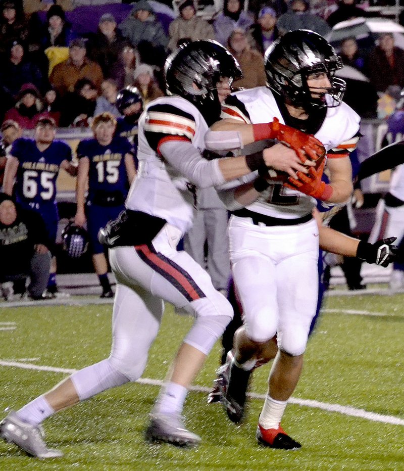 TIMES photographs by Annette Beard
Pea Ridge Blackhawks battled the Ozark Hillbillies in the third round of the state playoffs Friday, Nov. 29, in Ozark.