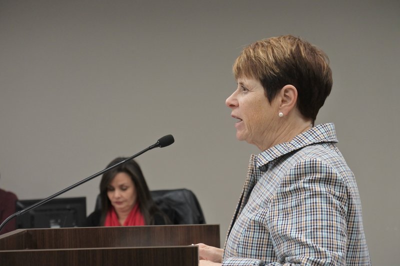 Victoria Runkle, interim finance director for the City of Fort Smith, speaks during the Fort Smith Board of Directors regular meeting Tuesday, Dec. 3, 2019.
