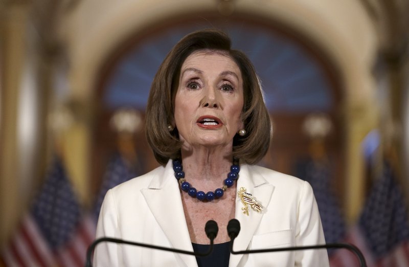 Speaker of the House Nancy Pelosi, D-Calif., makes a statement at the Capitol in Washington, Thursday, Dec. 5, 2019. Pelosi says the House is drafting articles of impeachment against President Donald Trump.   (AP Photo/J. Scott Applewhite)

