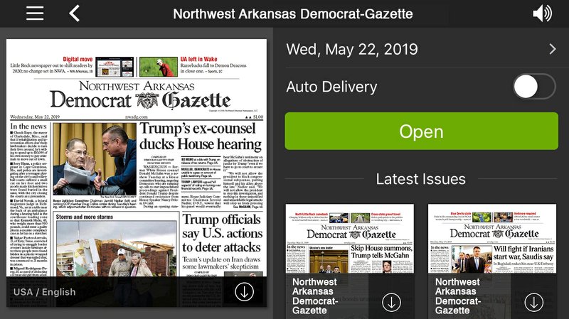 Northwest Arkansas Democrat-Gazette iPad