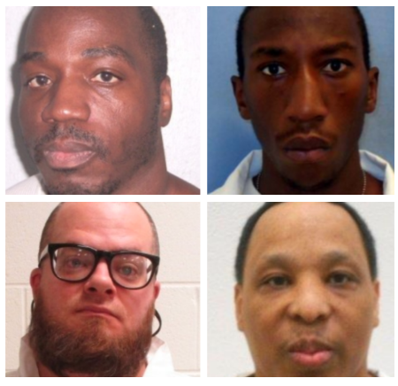 Clockwise from top left: Joe Harris, Donovan Cobbs, Marlon Miles and Stephen Kantzer. No photo was available of the fifth inmate who died, Edward Morris. 