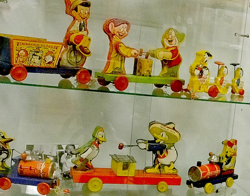 Lynn Atkins/The Weekly Vista Fisher-Price started with wooden pull or push toys, but each toy had more than one function. A local Bella Vista man has been collecting toys for over 30 years and has a small portion of his collection on display at the Bella Vista Museum.