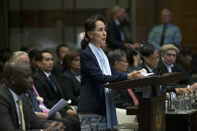 In an address to the International Court of Justice on Wednesday, Burma leader Aung San Suu Kyi insisted that her defense forces were only responding to “an internal armed conflict started by coordinated and comprehensive armed attacks” that prompted “the exodus” of several hundred thousand Rohingya.
(AP/Peter Dejong)