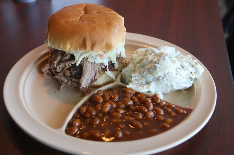 Pulled pork Sandwich at Whole Hog Cafe: The Little Rock restaurant is on Go Shindig's list and map of the nation's top barbecue spots.
(Democrat-Gazette file photo)
story.lead_photo.caption
