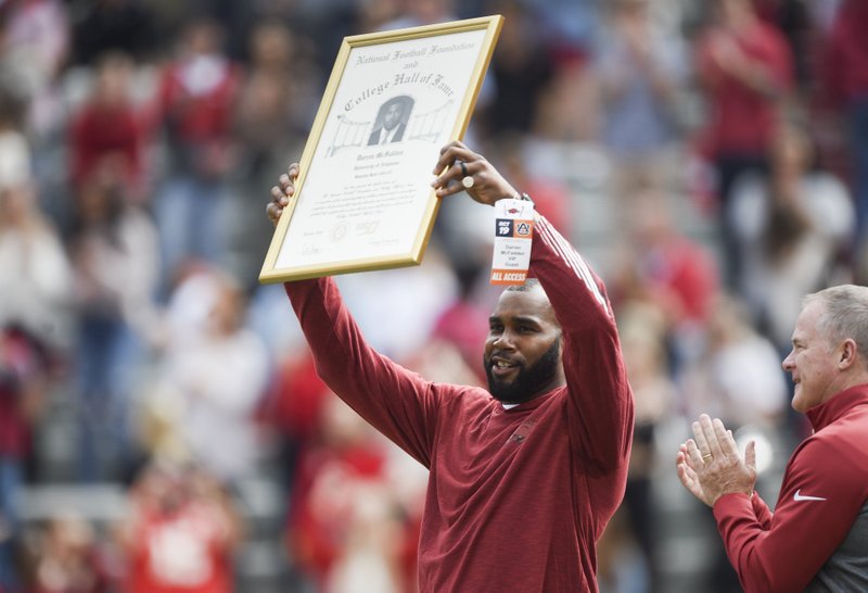 University of Arkansas football legend Darren McFadden is honored ahead of his induction in the College Football Hall of Fame on Oct. 19 at Donald W. Reynolds Razorback Stadium in Fayetteville.