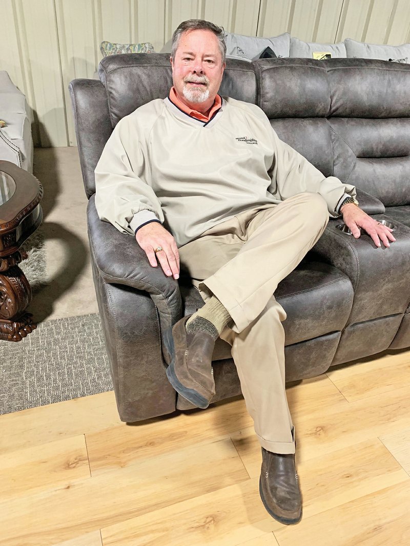 Charles Covington sits in Batesville Furniture, which he owns and operates, along with several other business ventures in the area. Covington was recently elected to serve as the Batesville Kiwanis Club president, a position he previously held. This coming year, he celebrates 40 years as a Kiwanian. 