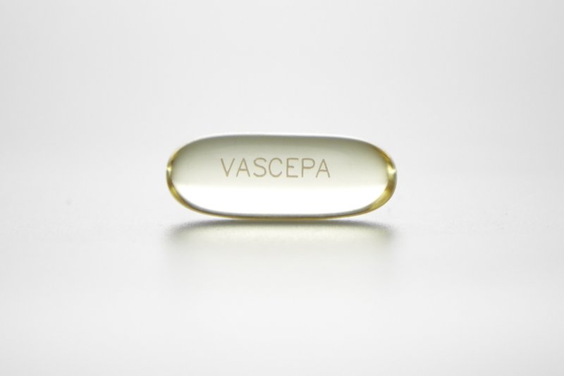 This undated photo provided by Amarin in November 2018 shows a capsule of the purified, prescription fish oil Vascepa. On Friday, Dec. 13, 2019, U.S. regulators approved expanded use of the medication for preventing serious heart complications in high-risk patients already taking cholesterol-lowering pills. (Amarin via AP)