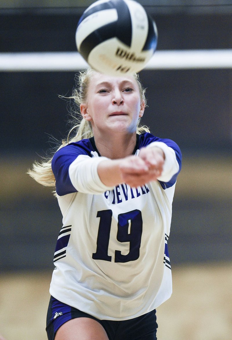 NWA Democrat-Gazette/CHARLIE KAIJO Kennedy Phelan of Fayetteville is the All-NWADG Volleyball Newcomer of the Year.