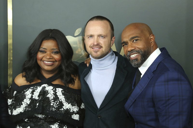 Octavia Spencer (from left), Aaron Paul and Michael Beach attend the L.A. premiere of Truth Be Told at the Samuel Goldwyn Theater, Nov. 11 in Beverly Hills, Calif. (AP/Invision/Willy Sanjuan)