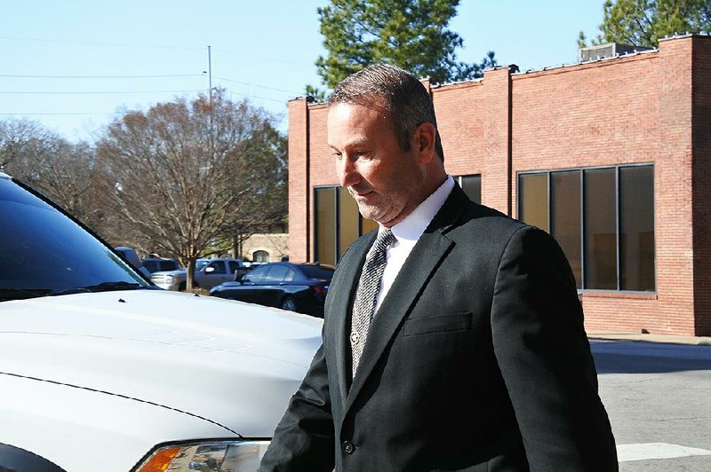 Franklin County Sheriff Anthony Boen leaves federal court Tuesday in Fort Smith after his innocent plea. He was freed on $5,000 bond, but with conditions.
(Arkansas Democrat-Gazette/Thomas Saccente)