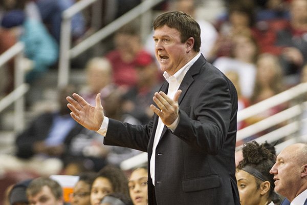 UALR women’s basketball Coach Joe Foley will attempt to earn his 800th career victory when the Trojans take on Texas State today at the Jack Stephens Center in Little Rock. Foley is 799-267 for his career, including 456-81 in 16 seasons at Arkansas Tech and 343-186 in 17 seasons at UALR. 
(Democrat-Gazette file photo)