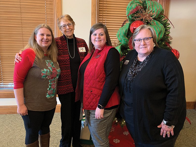 From left are Amanda Bearden, National Park College Nursing School scholarship recipient, scholarship Chairman Judy Giddings, Tina Ennis and Janice Ivers from the Nursing School at the annual PEO Christmas luncheon. - Submitted photo