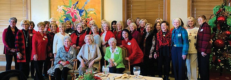 Members of PEO Chapter BJ attend their annual Christmas luncheon at Hot Springs Country Club. The main goal of PEO is to support the education of women through scholarships, grants and loans. - Submitted photo