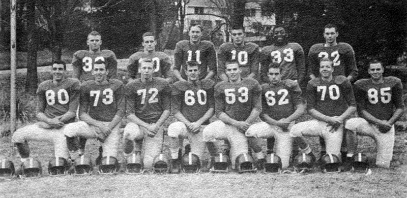 COURTESY PHOTO FAYETTEVILLE PUBLIC LIBRARY The 1957 Fayetteville Bulldogs posted a perfect 10-0 season and won the 1-AA Conference championship. The Bulldogs did not advance further as there was not a playoff system in place in the state until several years later.