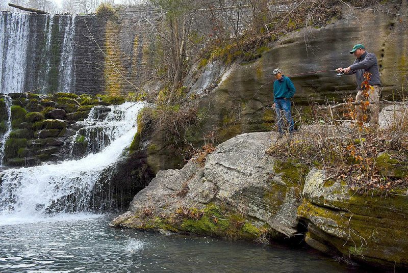 The pool below Mirror Lake holds a few big trout that escaped out of the lake over the dam. More photos are available at arkansasonline.com/1229springs/