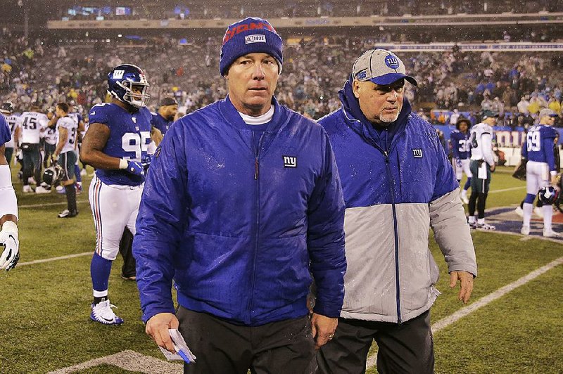 Pat Shurmur (left) was fired Monday as the head coach of the New York Giants. Shurmur coached the Giants for the past two season, compiling a 9-23 record.