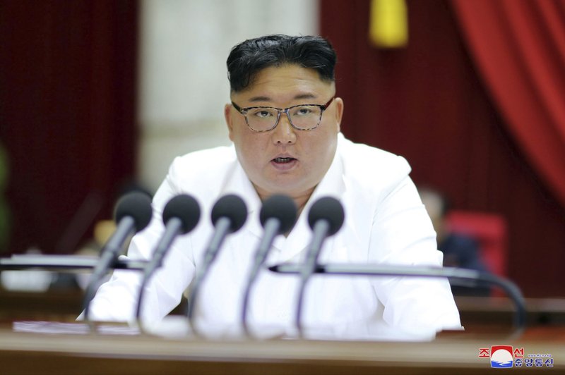 In this Sunday, Dec. 29, 2019, photo provided Monday, Dec. 30, by the North Korean government, North Korean leader Kim Jong Un speaks during a Workers&#x2019; Party meeting in Pyongyang, North Korea. North Korea opened Saturday, on Dec. 28, a high-profile political conference to discuss how to overcome &#x201c;harsh trials and difficulties,&quot; state media reported Sunday, days before a year-end deadline set by Pyongyang for Washington to make concessions in nuclear negotiations. Independent journalists were not given access to cover the event depicted in this image distributed by the North Korean government. The content of this image is as provided and cannot be independently verified. Korean language watermark on image as provided by source reads: &quot;KCNA&quot; which is the abbreviation for Korean Central News Agency. (Korean Central News Agency/Korea News Service via AP)