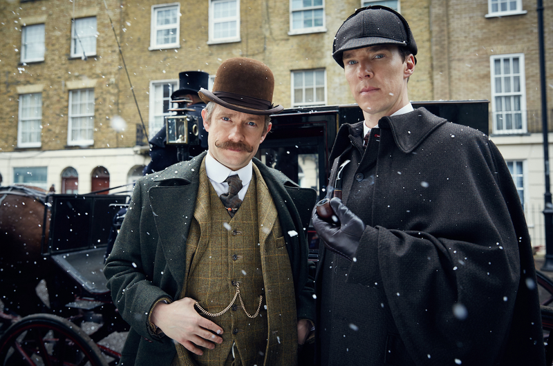 Martin Freeman (left) and Benedict Cumberbatch, in a scene from Masterpiece’s "Sherlock."
(AP)
