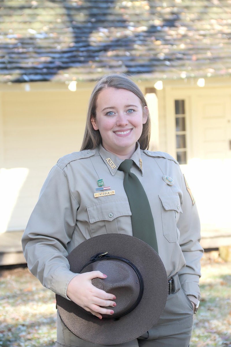 LYNN KUTTER ENTERPRISE-LEADER Park interpreter Kylee Cole, who's from Bentonville, started Aug. 1 at Prairie Grove Battlefield State Park.