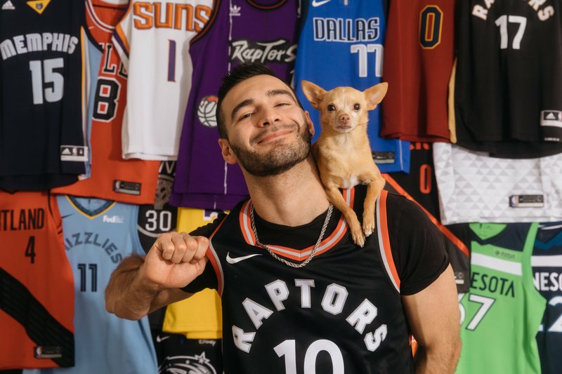 Christian Stoinev and his dog, Percy, are one of the NBA's favorite halftime acts. "He's most definitely the star," Stoinev said of his 7-year-old Chihuahua.
(For The Washington Post/Mikayla Whitmore)