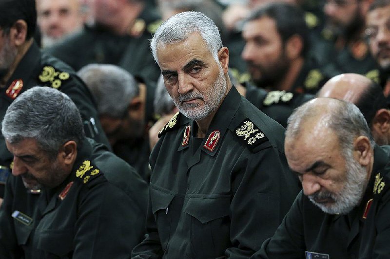 Qassem Soleimani, shown at an event in Tehran in 2016, had a near mythical reputation to his enemies, while hard-line Iranians idolized him. More photos at arkansasonline.com/14soleimani/.