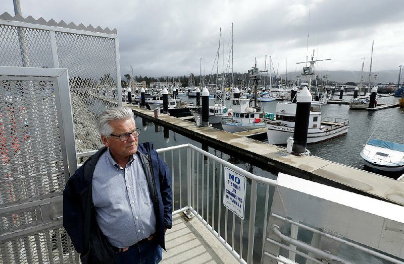 Charlie Helms, the harbormaster for the Crescent City Harbor District, is trying to get funding for a Tsunami Experience Center that also would serve as an evacuation site. The harbor was damaged by a 2011 tsunami.
(Los Angeles Times/Myung J. Chun)