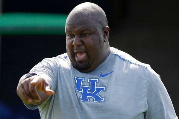 Derrick LeBlanc, who was hired to Sam Pittman's first staff at Arkansas, spent the last three seasons at Kentucky under Mark Stoops. He will coach the Razorbacks' defensive line.