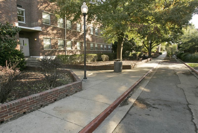 FILE - Arkansas Hall, a residence hall at the University of Central Arkansas, is shown in Conway, Ark., Monday, Oct. 27, 2008. (AP Photo/Danny Johnston)