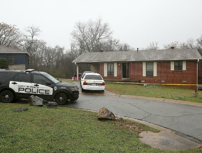 Little Rock police investigate a homicide Saturday at a house on Jeck Court. 
