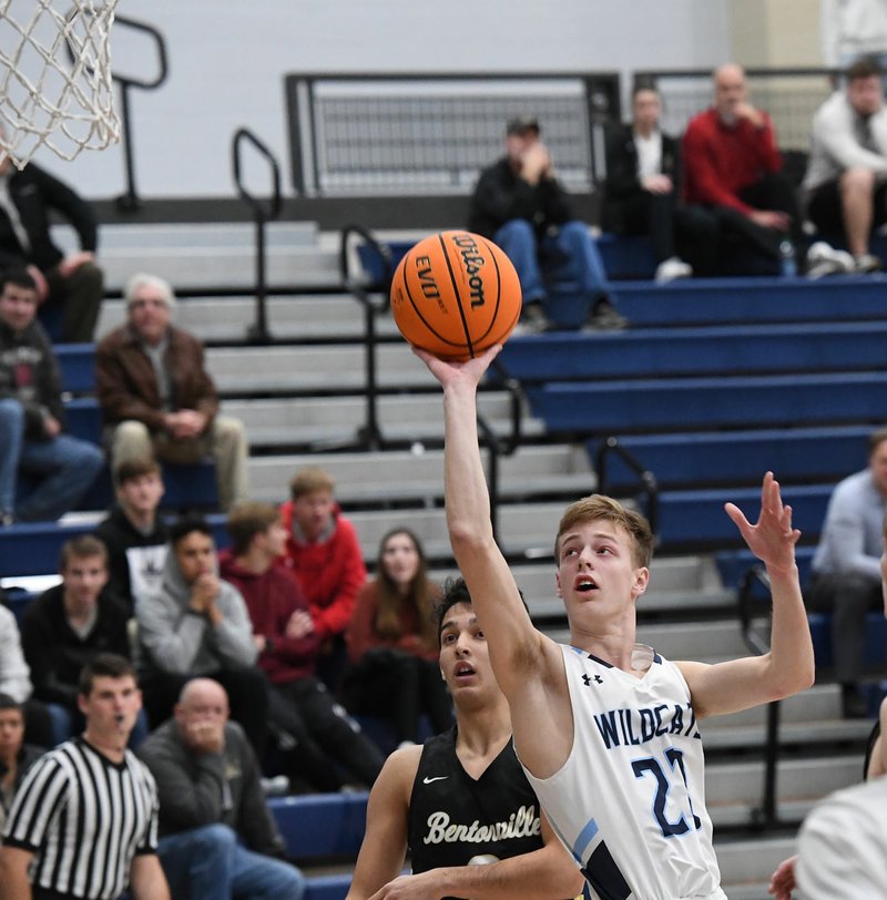 NWA Democrat-Gazette/J.T. WAMPLER Springdale Her-Ber's Lawson Jenkins has become a leader on and off the floor in his second season playing for the Wildcats after moving to Springdale from Valley Springs.